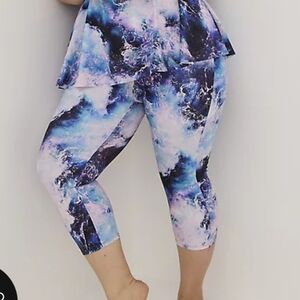🆕️🩱4X CAPRI LENGTH SWIM LEGGING - OCEAN PRINT BLUE🩱